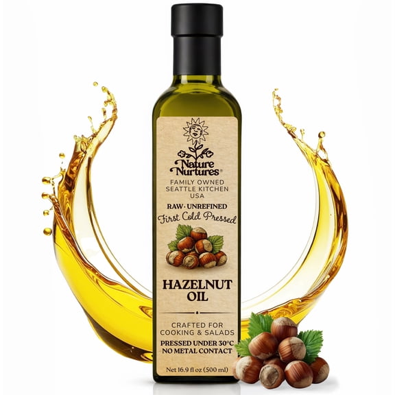 Hazelnut Oil for Cooking | Raw First Cold Pressed | Single Press Below 30C | Unrefined | Made in USA