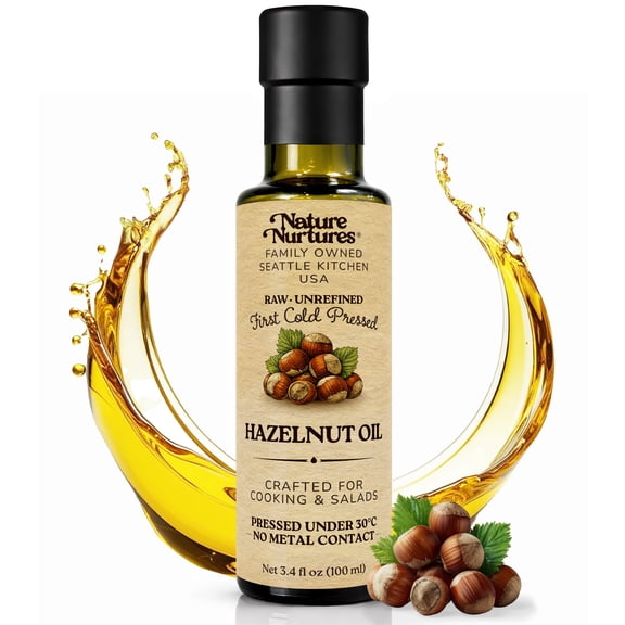 Hazelnut Oil for Cooking | Raw First Cold Pressed | Single Press Below 30C | Unrefined | Made in USA