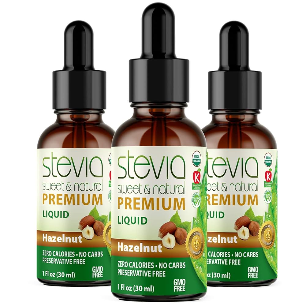 Hazelnut Quality Drops. Organic Liquid , Sugar Substitute, Naturally
