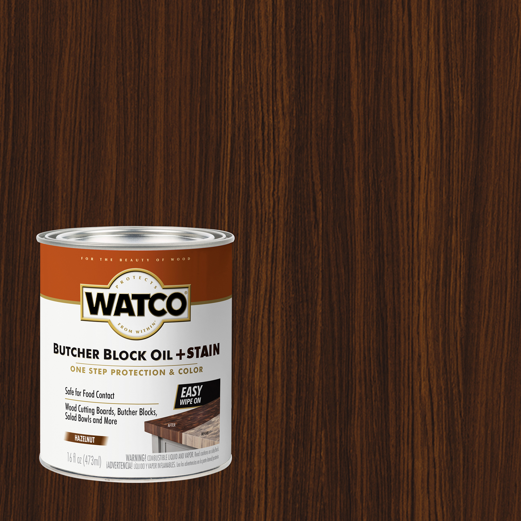 Hazelnut, RustOleum Watco Butcher Block Oil & Stain, Pint