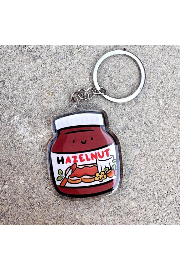 Hazelnut Spread Keychain | kawaii food keychain | italian food keychain | hazelnut keychain | condiments keychain | chocolate keychain