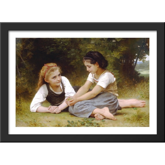 Hazelnuts 40x28 Large Black Wood Framed Print Art by William Adolphe Bouguereau