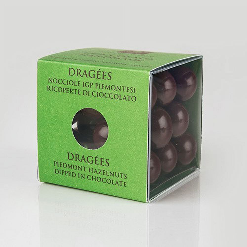Dark chocolate dragee whole hazelnut covered