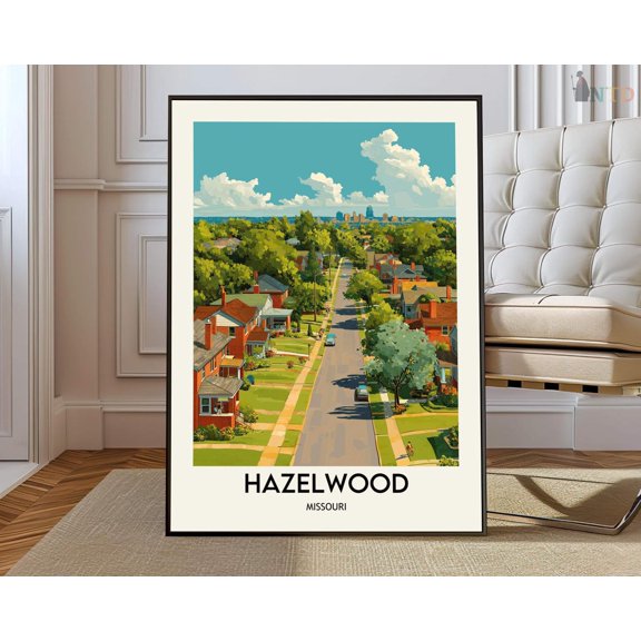 Hazelwood Missouri Poster, St Louis Area Suburban Wall Art