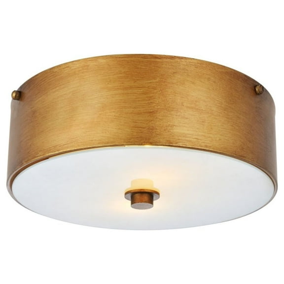 Hazen 2 light 12 inch Vintage Gold flush mount