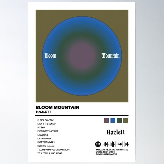 Hazlett "Bloom Mountain" Album Cover Art Poster Wall Art, Modern Wall Decor, 8x12 UNFRAMED