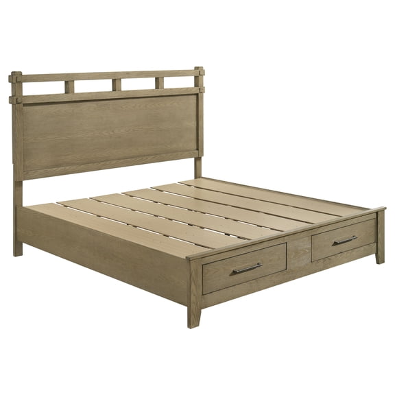 Coaster Hazlewood 59" Rustic Wood Eastern King Storage Bed in Vineyard Oak