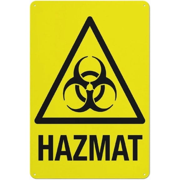 Hazmat Sign Warning Sticker-Security Sign Outdoor Sign 12 X 8 Inches
