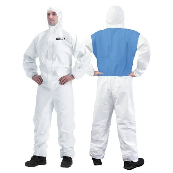 Hazmat suit | Paint Coverall & Disposable Coverall and Suit, Designed with SF Non-woven Fabric   SMS Non-woven Fabric Splicing on the Back for Better Breathability and Filtration Performance