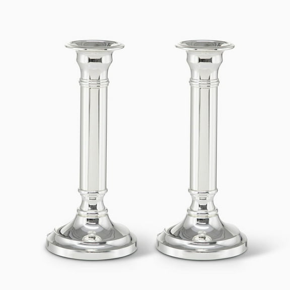 Hazorfim Tall Corinthian Candlesticks Silver Plated