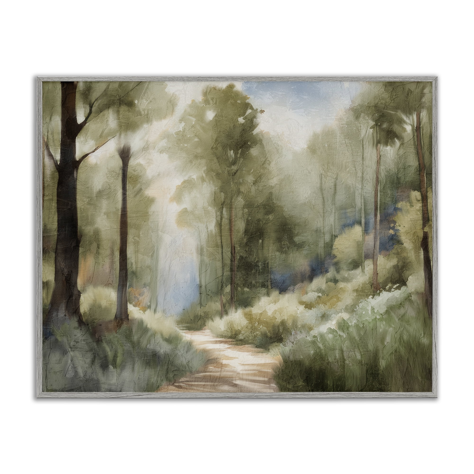 Hazy Atmospheric Walk Gray Framed Giclee Art, design by Kim Allen