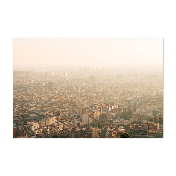 Hazy Barcelona - Barcelona Catalonia Spain Photography Unframed Wall Art Print 5 x 7 inches