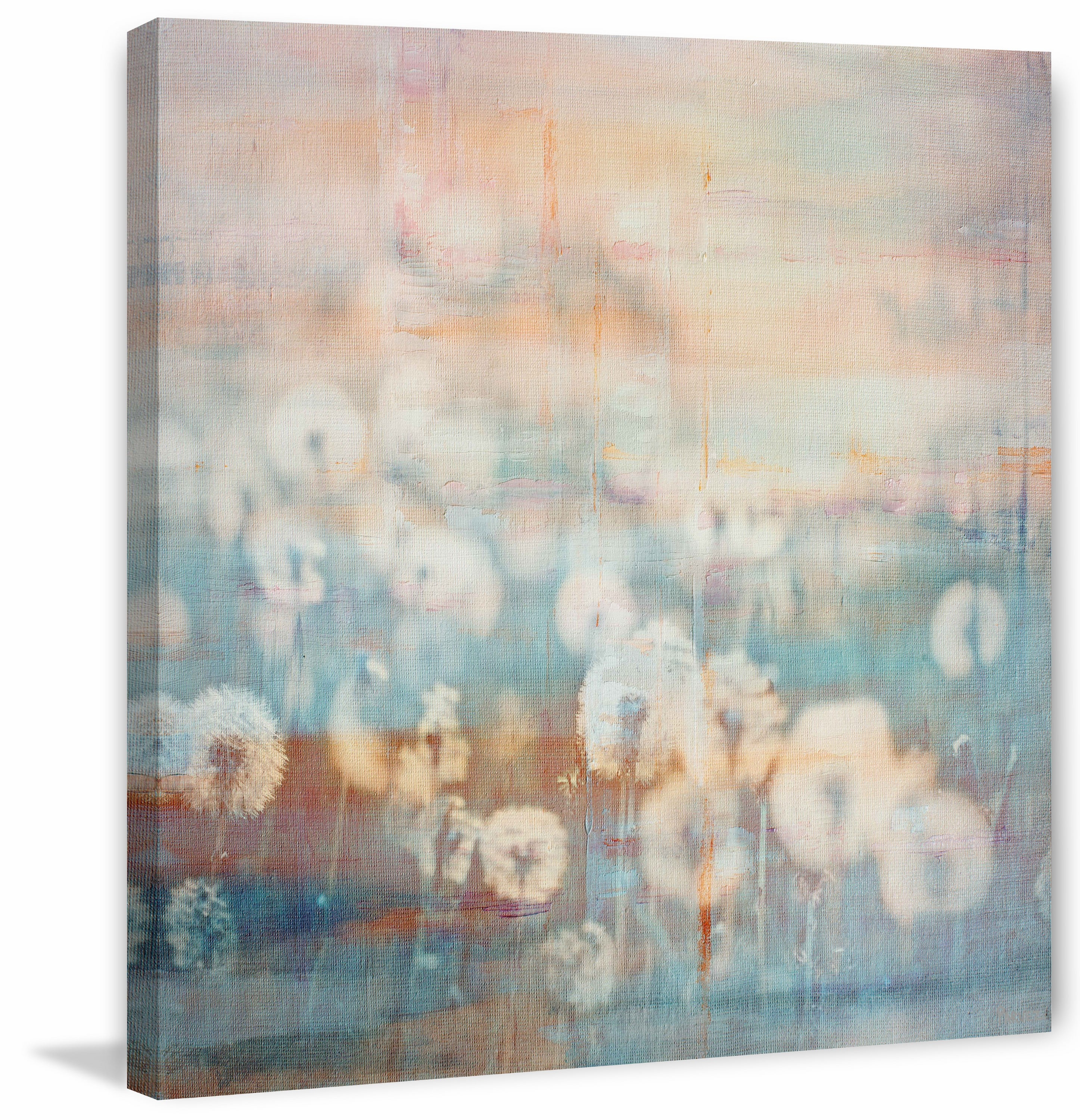 "Hazy Dandelions" Painting Print on Wrapped Canvas
