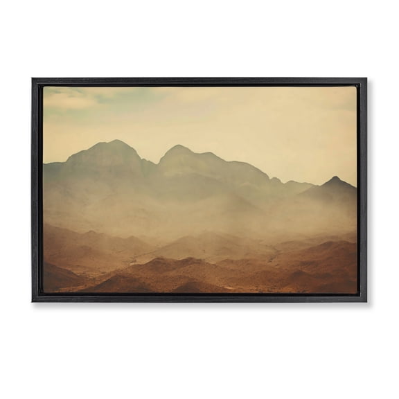 Stupell Industries Hazy Desert Mountain Black Framed Floater Canvas Wall Art, design by Creative Studio, 17 x 25