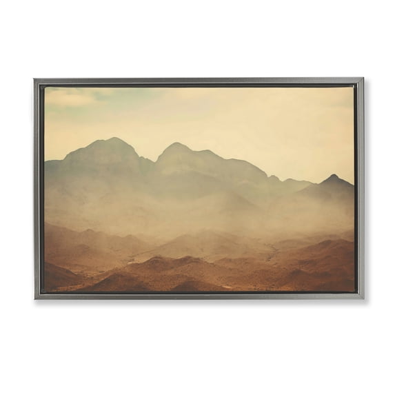 Stupell Industries Hazy Desert Mountain Gray Framed Floater Canvas Wall Art, design by Creative Studio, 21 x 31