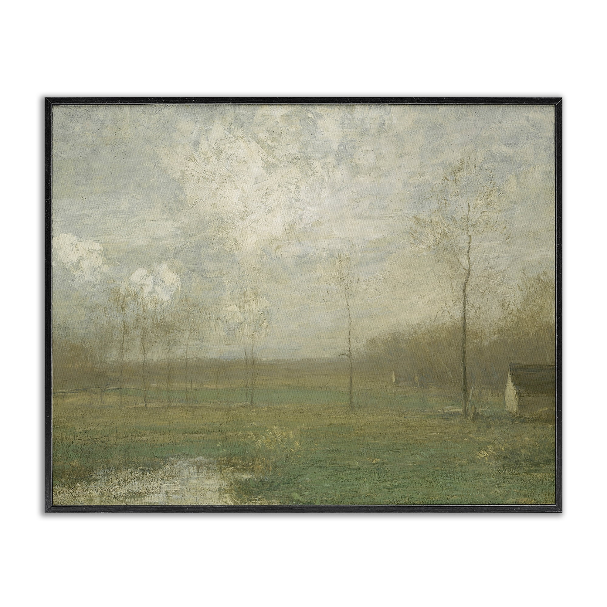 Hazy Farmland View Black Framed Giclee Art, design by Lettered and Lined