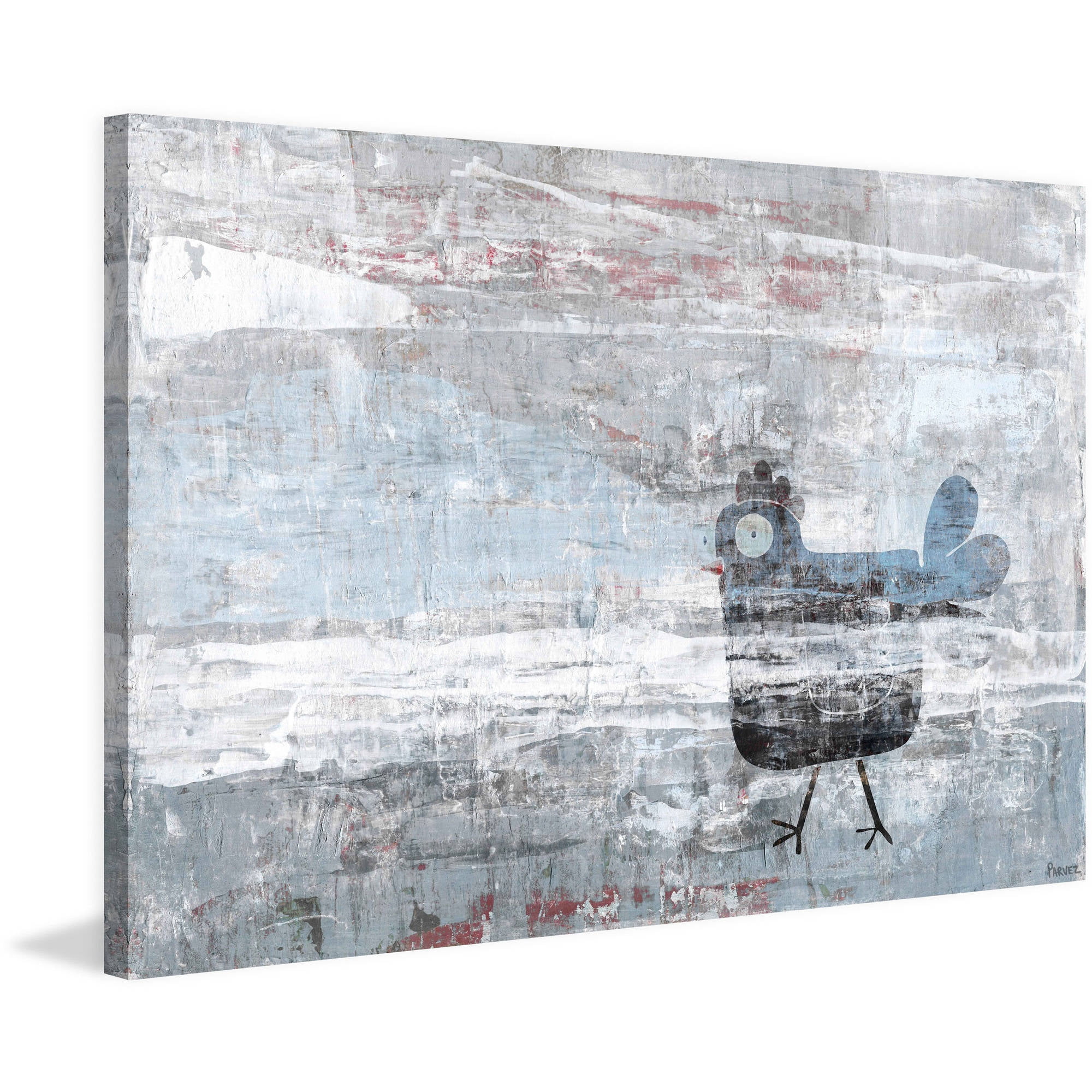"Hazy Hen" Painting Print on Wrapped Canvas
