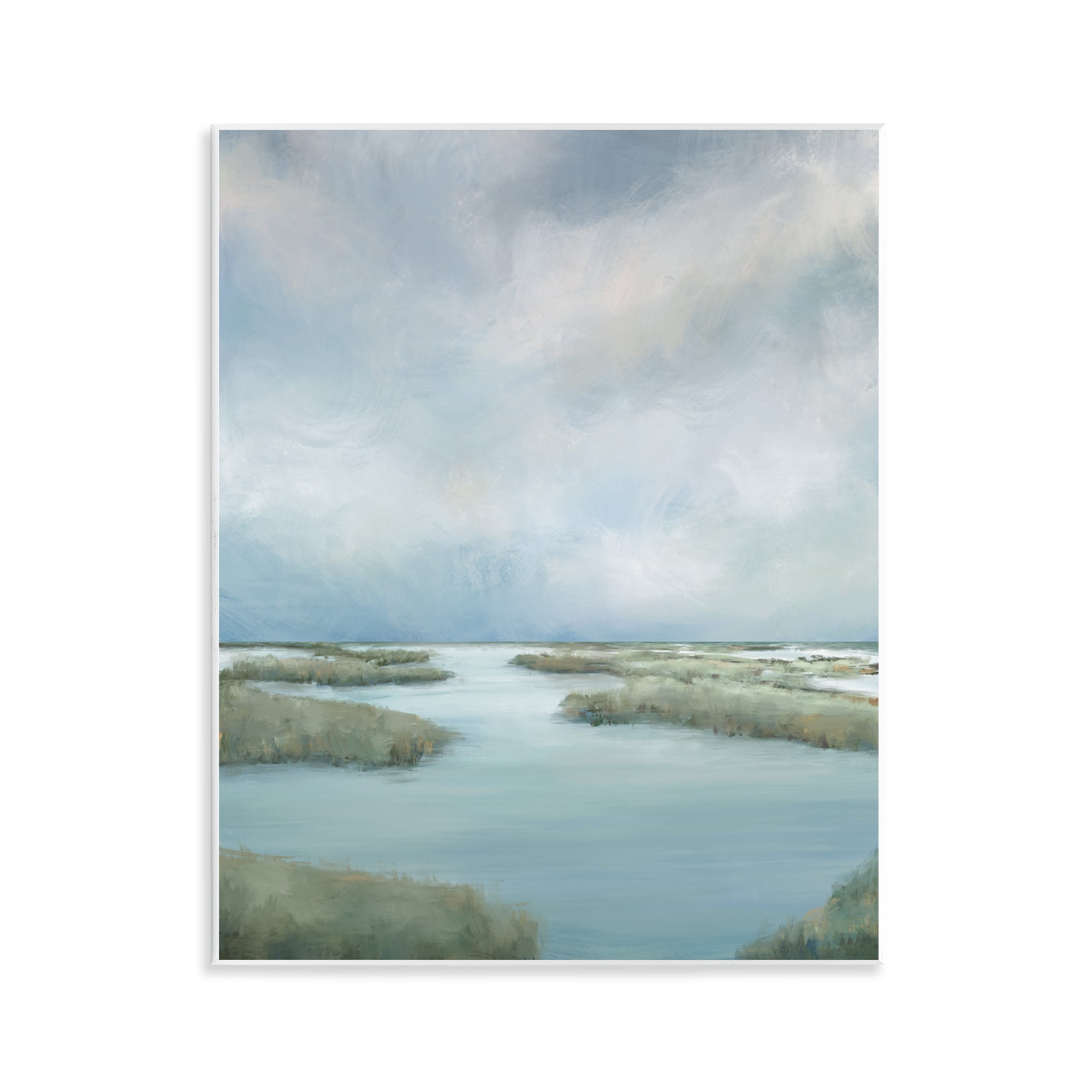 Hazy Marsh Land View Wall Plaque Art, design by Leah Noel Art