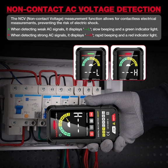 Hb HT124B + Color Screen Intelligent Anti-Burning High-Precision Electrician Maintenance Mini Digital Display Universal Watch