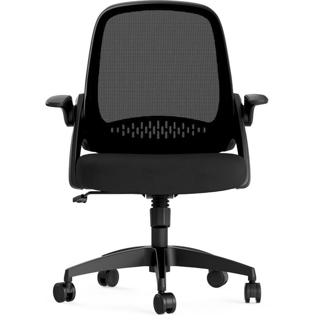 Hbada Office Task Desk Chair Swivel Home Comfort Chairs with Flip-up Arms and Adjustable Height, Black