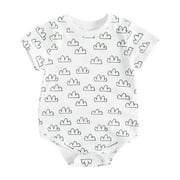 Hbdhejl Baby Toddler Bodysuits Boys Girls Short Sleeve Prints Romper Kids Clothes 2-3 Years