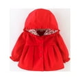 thumbnail image 1 of Bysome Coat For Girls Casual Spring Fall Hooded Jackets Windbreaker Jacket Outwear Coat Baby Girls Red 2-3 Years, 1 of 3