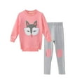 thumbnail image 1 of Hbdhejl Fashion Outfit Set For Girls Children'S Cartoon Pattern Leggings Sweatshirt Two-Piece Suit 3-4 Years, 1 of 4