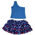 thumbnail image 1 of Hbdhejl Fourth Of July Baby Boys Girls Outfit Set New Solid Color Sleeveless Top Cake Skirt Girl Suit Blue 12-18 Months, 1 of 3