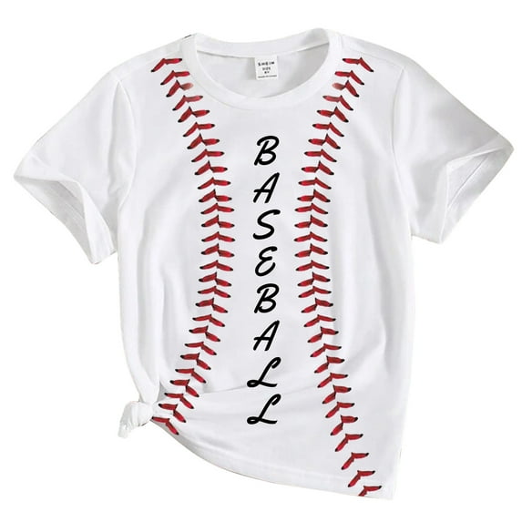 Bysome Girls Tees Blouse T Shirt Tops Casual Baseball 3D Prints Toddler Boys Print Teen Kids Clothes Outfit Tops 3-4 Years