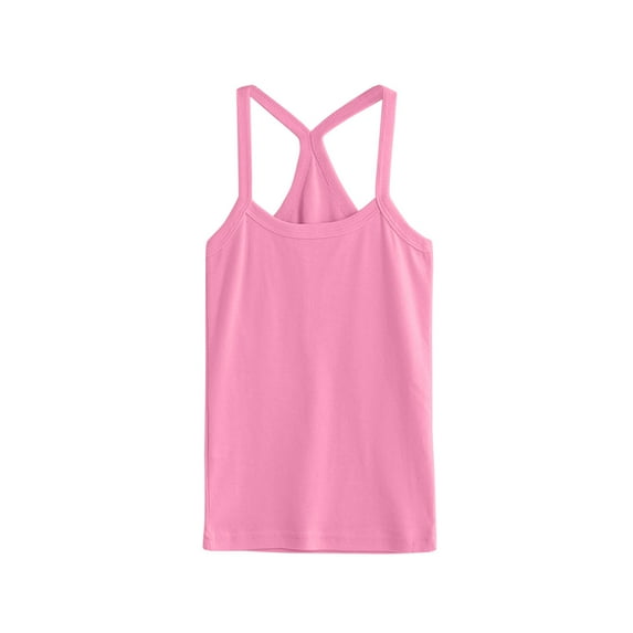 Hbdhejl Girls Tees Toddler Kids Dance Tank Top Racerback Crop Tank Top Soild Sleeveless Sports Dance Top Ballet Gymnastics Dancewear 4-5 Years