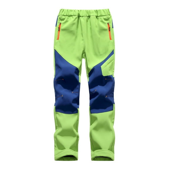 Bysome Kids Baby Boys Girls Patchwork Ski Pants With Pocket Thicken Outdoor Winte Warm Casual Trouser Ski Pants Mint Green Size 10-12 Years