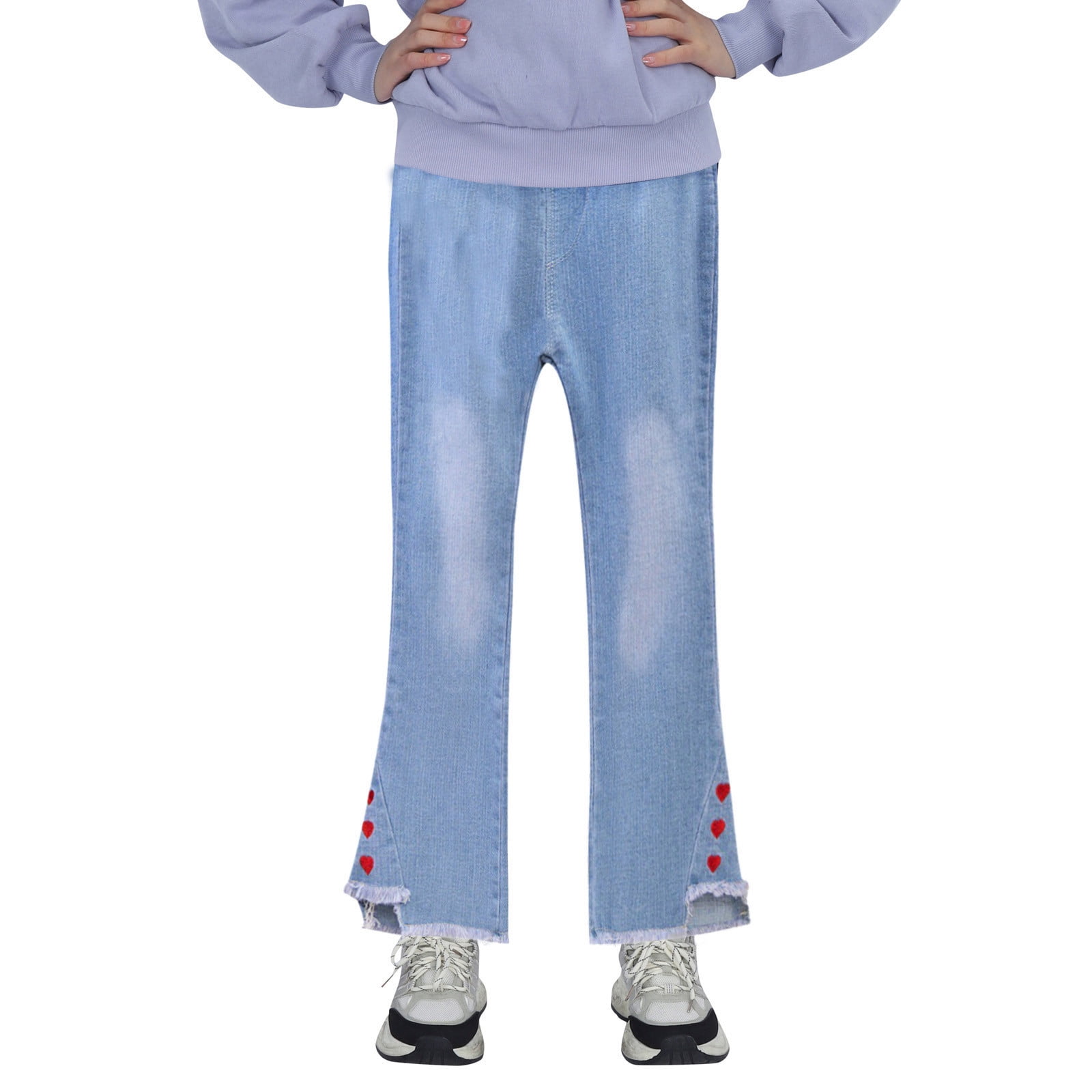 Hbdhejl Kids Pants Girls Casual Jeans Elastic Waist Denim Wide Leg hbdhejl-kids-pants-girls-casual-jeans-elastic-waist-denim-wide-leg