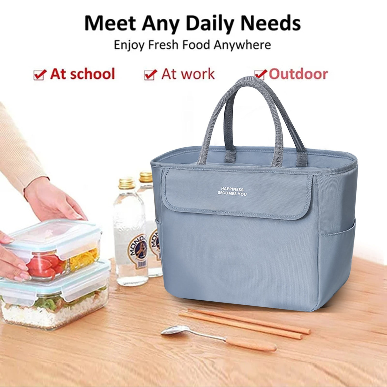 Hbdhejl Kitchen Accessories Tote Lunch Box Bag For Women 11.02X9.45X6
