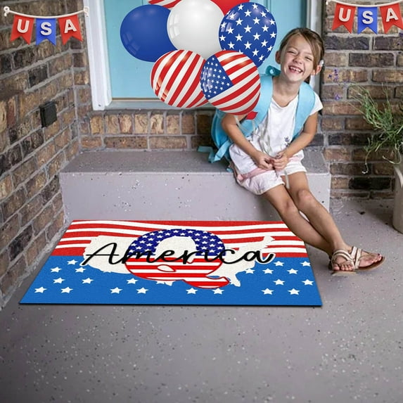 Hbdhejl Soft Fashion Doormat 60X40Cm 4Th July Independence Day Usa Country Door Mat Bathroom Rug Celebrating 4Th Of July Floor Mat Entrance Front Door Rug Suitable For Home Living Room Bathroom