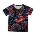 thumbnail image 1 of Hbdhejl T Shirts For Boys Girls Toddler Shirts For Teen Kids Short Sleeve Independence Day Prints T Shirt Child Tops Black 6-7 Years, 1 of 4