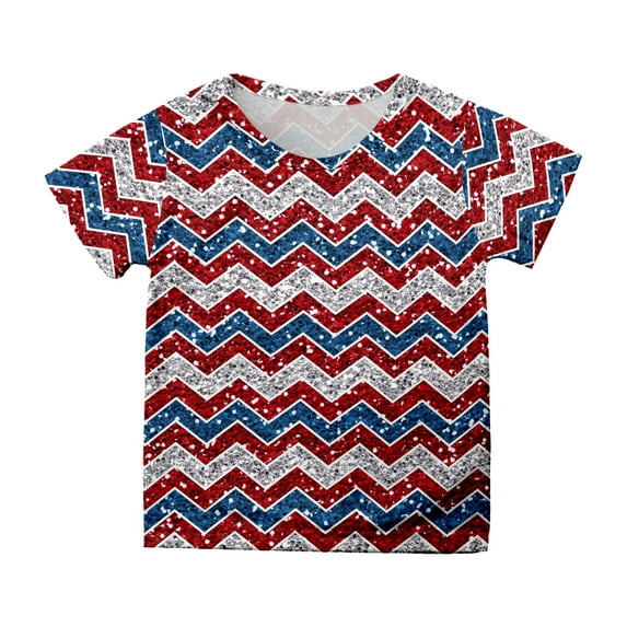 Hbdhejl T Shirts For Boys Girls Toddler Shirts For Teen Kids Short Sleeve Independence Day Prints T Shirt Child Tops Grey 11-12 Years