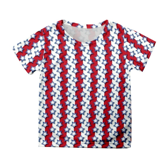 Hbdhejl T Shirts For Boys Girls Toddler Shirts For Teen Kids Short Sleeve Independence Day Prints T Shirt Child Tops Light Blue 8-9 Years