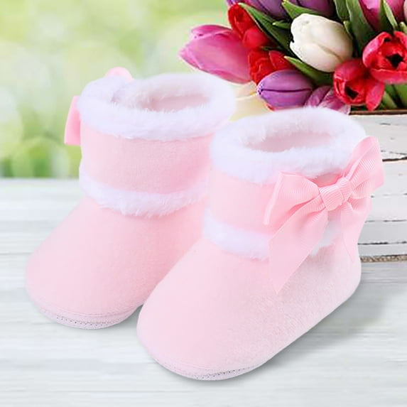 Bysome Toddler Boys Girls Shoes Baby Warm Shoes Soft Booties Soft Comfortable Boots Warming Fashion Snow Boots Pink 12-18 Months