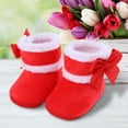 thumbnail image 1 of Bysome Toddler Boys Girls Shoes Baby Warm Shoes Soft Booties Soft Comfortable Boots Warming Fashion Snow Boots Red 0-6 Months, 1 of 1