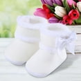 thumbnail image 1 of Bysome Toddler Boys Girls Shoes Baby Warm Shoes Soft Booties Soft Comfortable Boots Warming Fashion Snow Boots White 6-12 Months, 1 of 6
