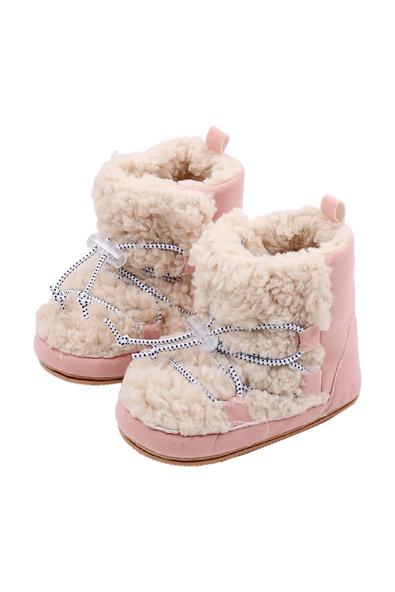 Toddler Boys Girls Shoes Slippers Girl Boy House Shoes Fuzzy Hard Bottom Winter Boots Baby Cozy Walking Sock Red 9-18 Months