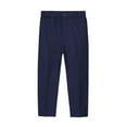 thumbnail image 1 of Bysome Toddler Boys Pants Flat Front Dress Pants Adjustable Waist Front Pockets Straight Leg Fit Pants Navy 7-8 Years, 1 of 3