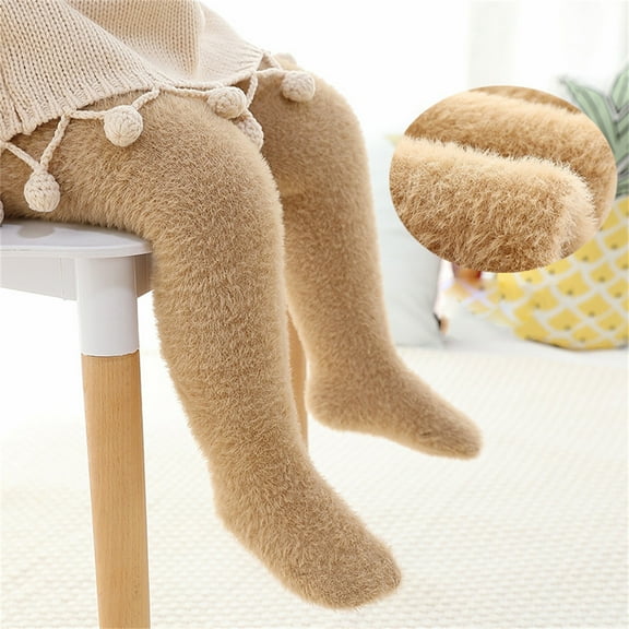 Bysome Toddler Girls Pants Baby Soft Warm Winter Tights Stocking Cotton Full Length Pants Tights Children Leggings Pantyhose Khaki 3-6 Months