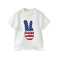 thumbnail image 1 of Hbdhejl Toddler Tops Summer Boys 4Th Of July T Shirts Flag Shirt Kids Independence Day Patriotic Short Sleeve Tops 8-9 Years, 1 of 7