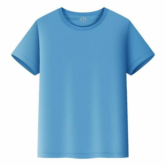 Bysome Toddler Tops Summer Kids T Shirts Short Sleeve Plain Tops Tees Boy & Girl Unisex Children Crew Neck T Shirt 11-12 Years