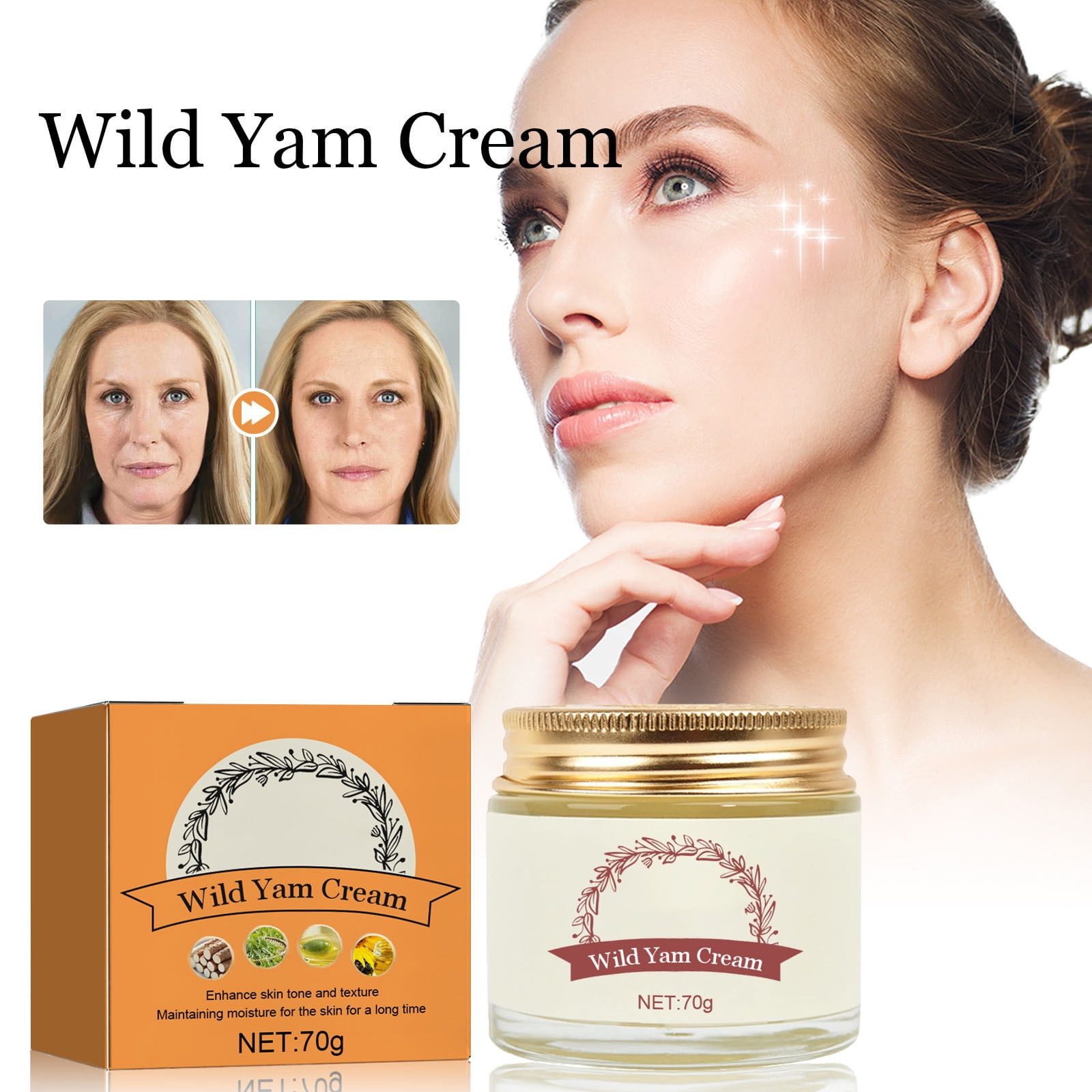 Hbdhejl Wild Yam Creambio Wild Yam Root For Women Skin Moisturizer Yam