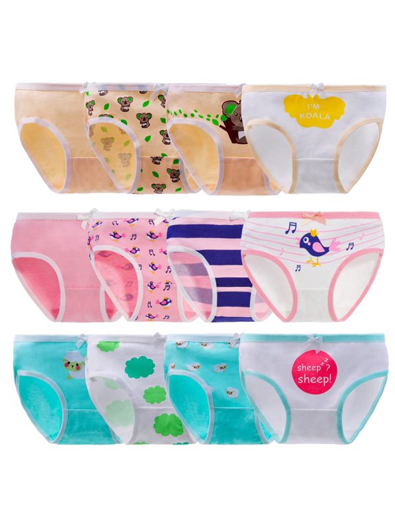 12 pack of Baby Panties Soft Comfort Knicker Underwear Girls Assorted Briefs, Size 2-14