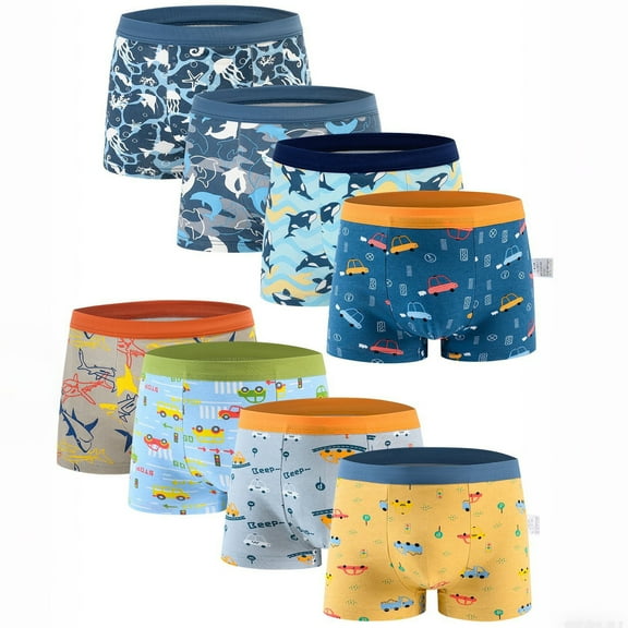 Hbhpov Boys Underpants Dinosaur Toddler Boxer Shorts Briefs Kids Soft Underwear, 8 Pack, Size 2-12
