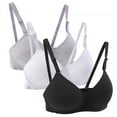 thumbnail image 1 of Hbhpov Cotton Girls' Daily Sports Bra, Adjustable Strapless Camisole Bra, Wire Free 3-Pack, 1 of 7