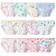 thumbnail image 1 of Hbhpov Girl's Cute Briefs Baby Super Cotton Underwear, 12 Pack , Sizes 2-12, 1 of 7